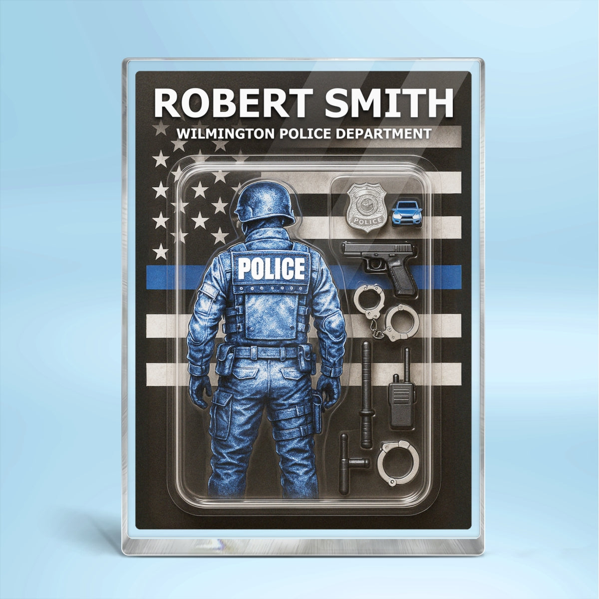 Police Custom Figure Personalized Acrylic Block Plaque, Gift for him