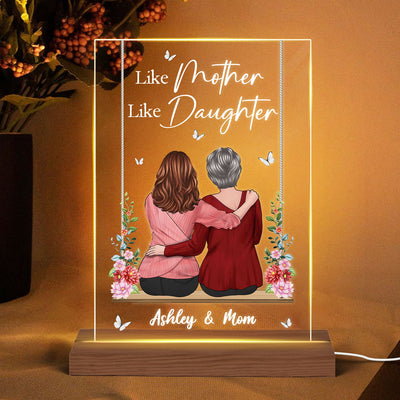 Mother And Daughter Sitting On Swing Personalized Rectangle LED Night Light
