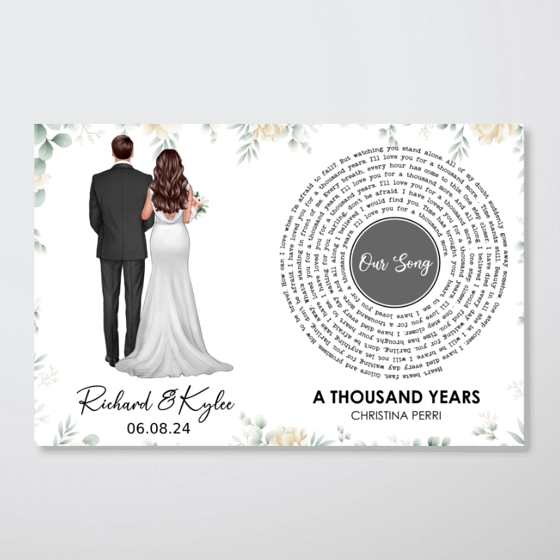 Bride & Groom Wedding Song Lyrics Wedding Gift, Anniversary Gift Personalized Poster