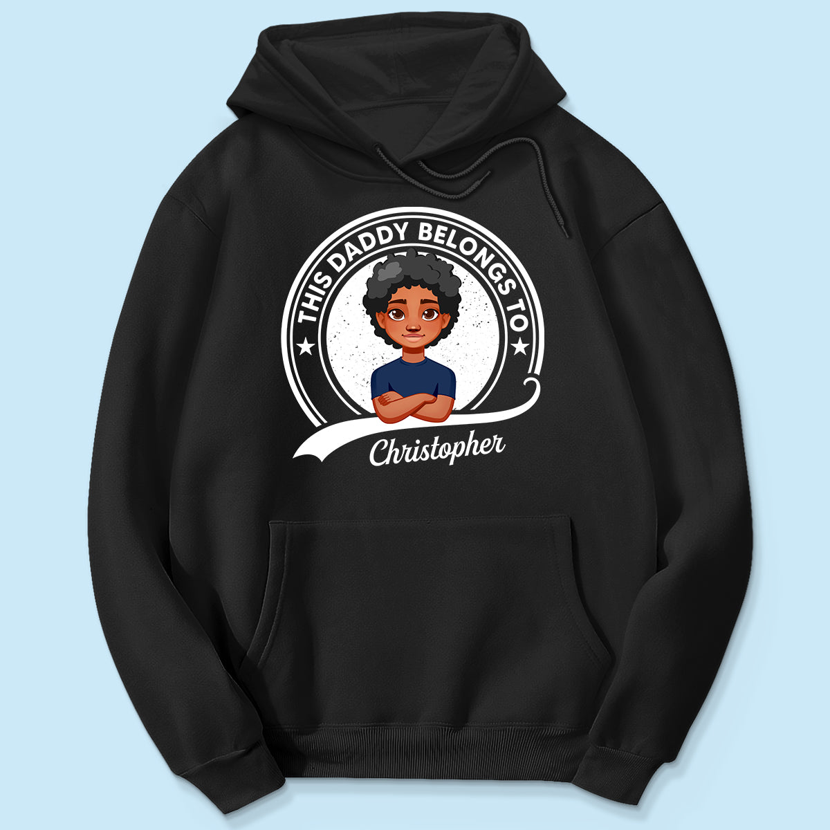 This Daddy Belongs To Retro Circle Personalized Shirt (Dark Color)