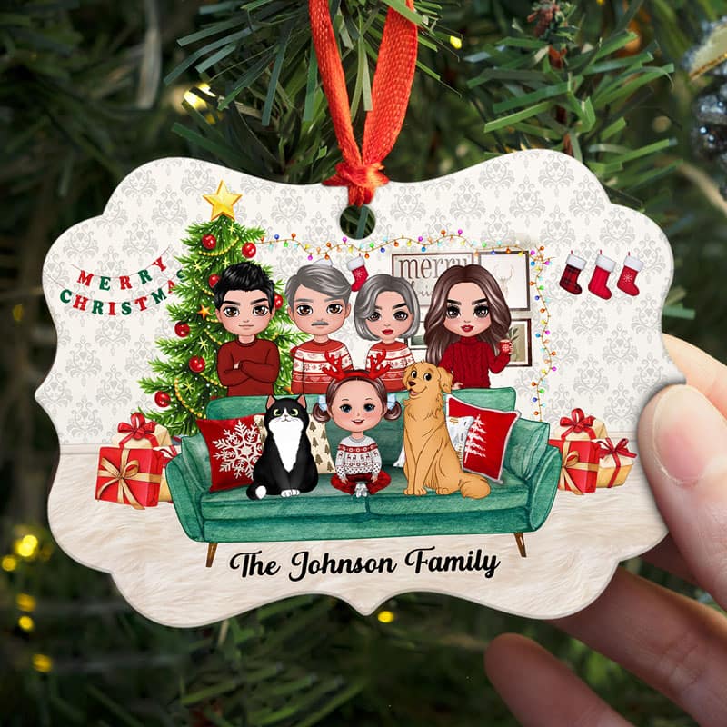 Big Family Gathering Personalized Christmas Ornament