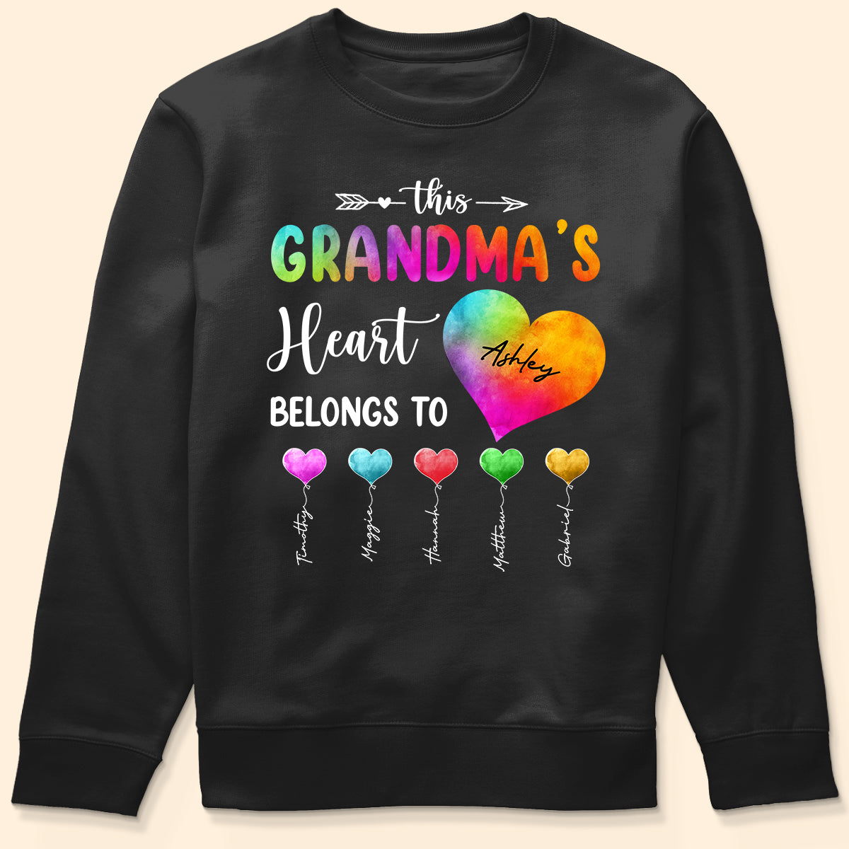 Colorful Patterned This Grandma Heart Belongs To Personalized Shirt