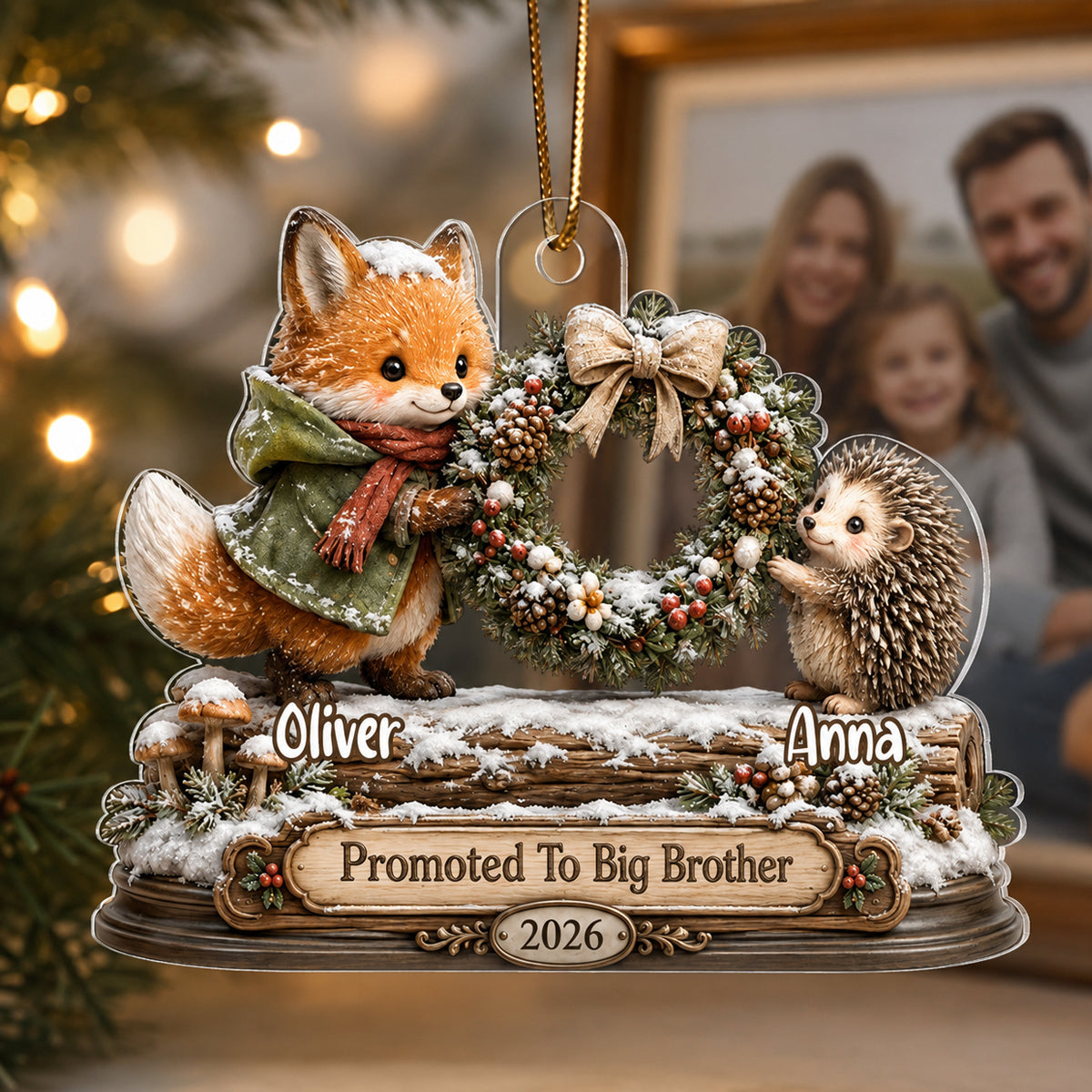 Promoted To Big Brother Sister Christmas - Personalized Acrylic Ornament - Christmas Keepsake