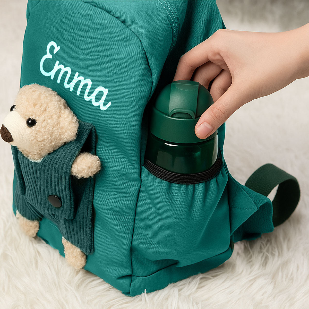 Cute Teddy Bear Nursery Backpack School Bag with Printed Kid’s Name, Back to School Gift for Kids