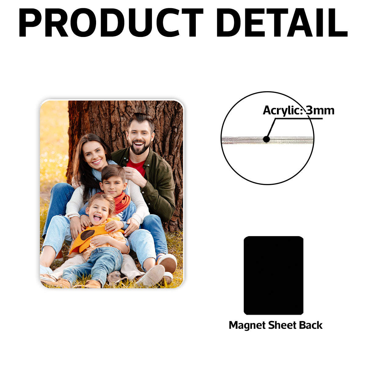 Custom Photo Family Couple Best Friends Gift Personalized Acrylic Fridge Magnet