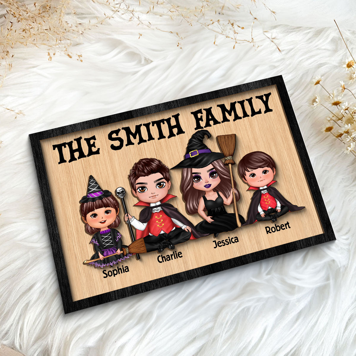 In This House Halloween Family Personalized 2-Layer Wooden Plaque, Halloween Decoration