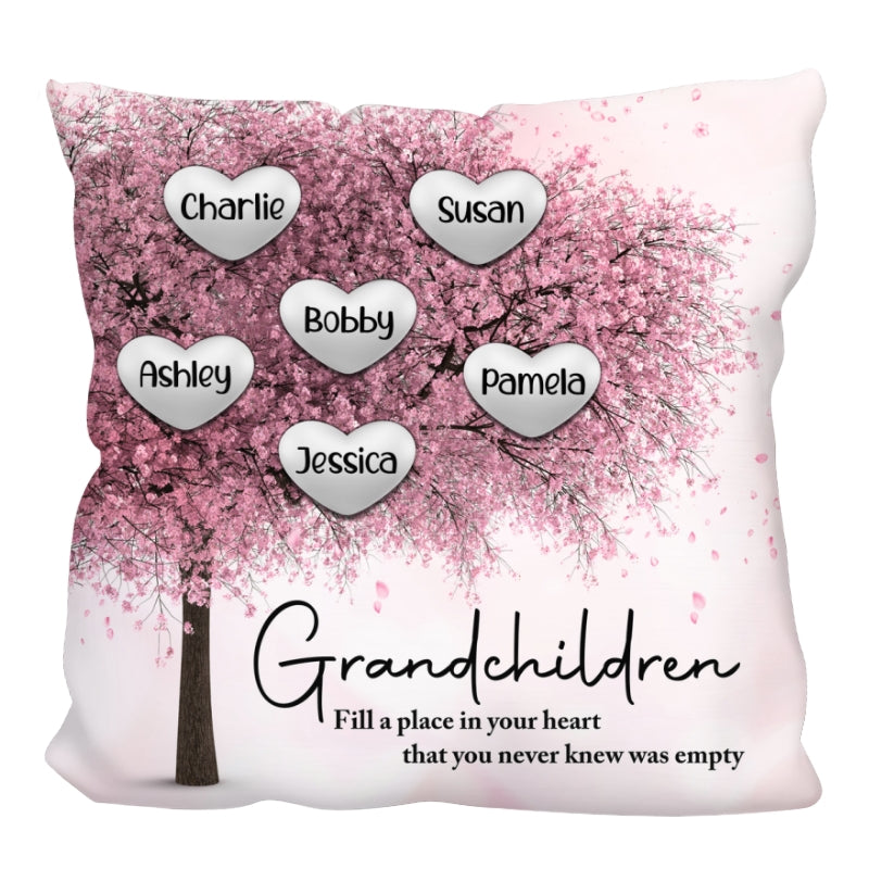 Cherry Blossom Heart Gift For Grandma Personalized Pillow