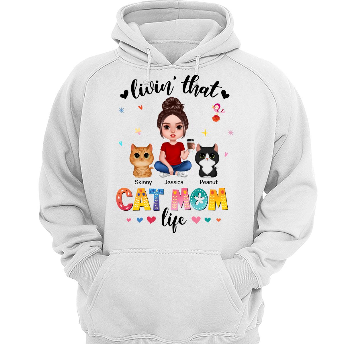 Livin‘ That Cat Mom Life Personalized Shirt
