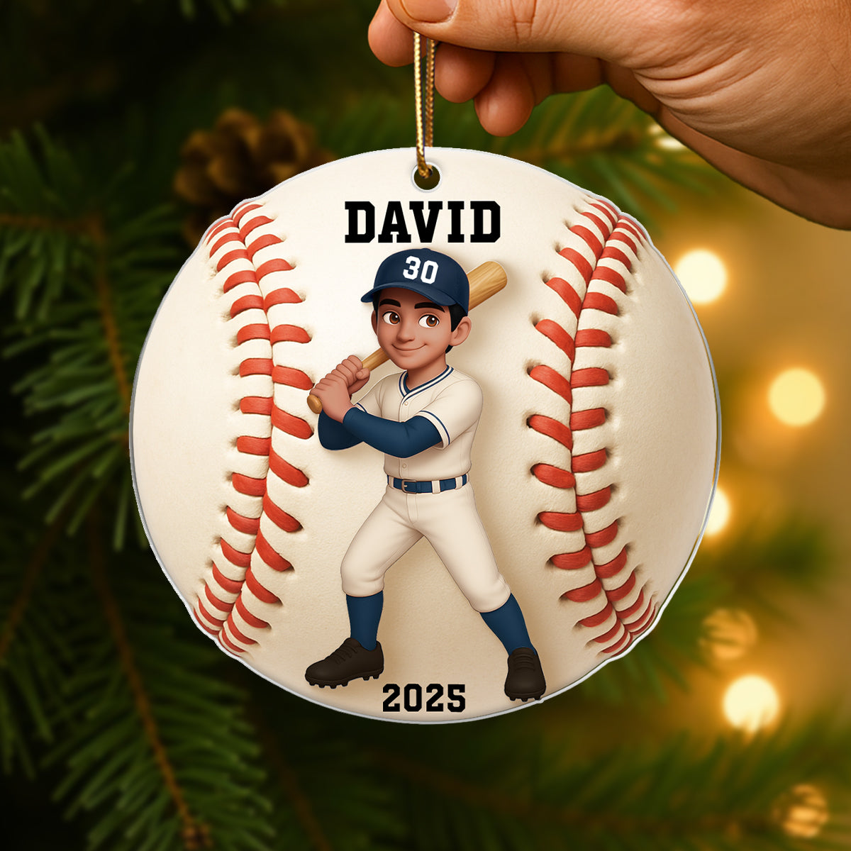 Baseball Player 3D Effect - Personalized Acrylic Ornament - Christmas Gift For Teen Boy Girl, Daughter Son Granddaughter Grandson