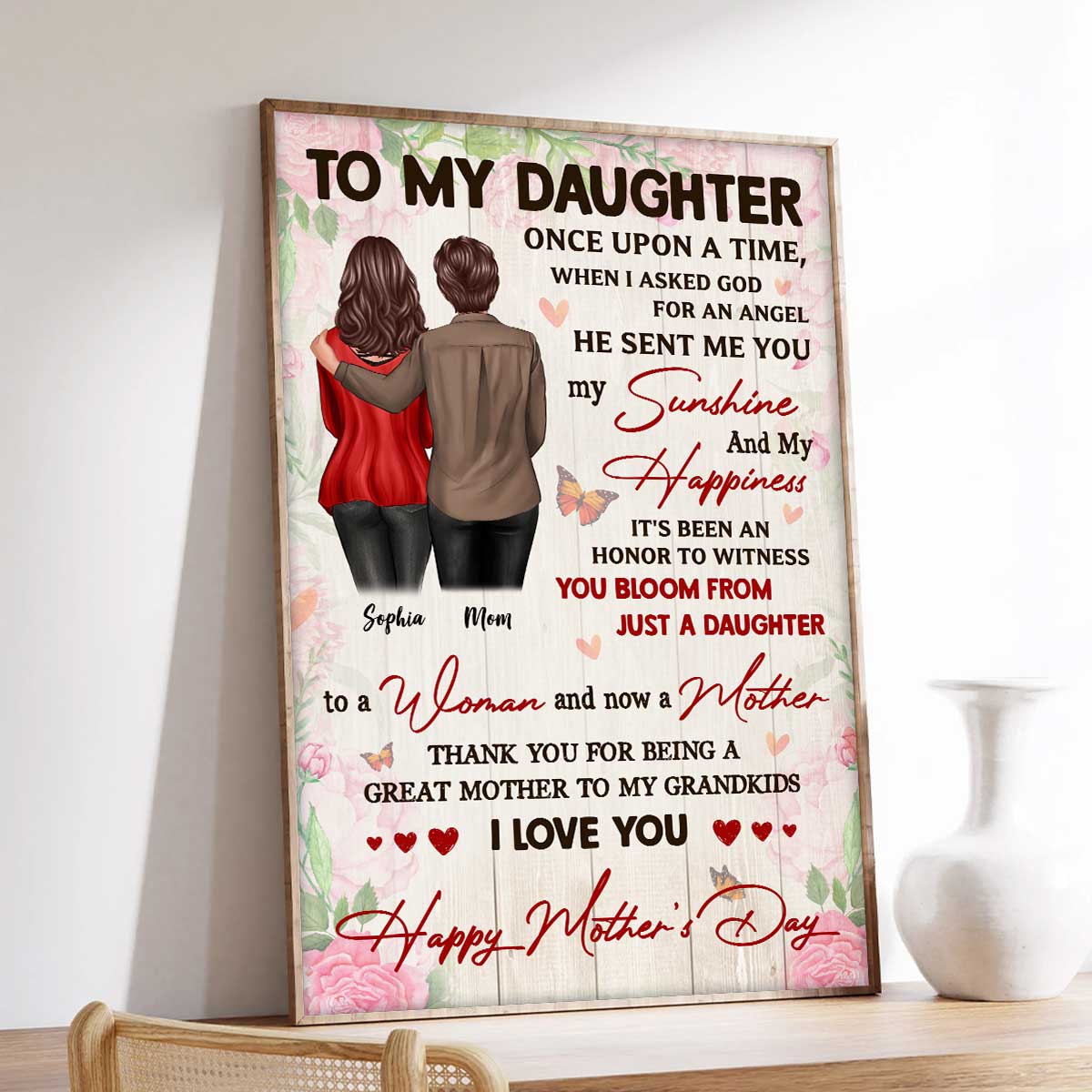 Watching You Be A Mom Happy Mother's Day From Mom Personalized Poster, Gift For Daughter