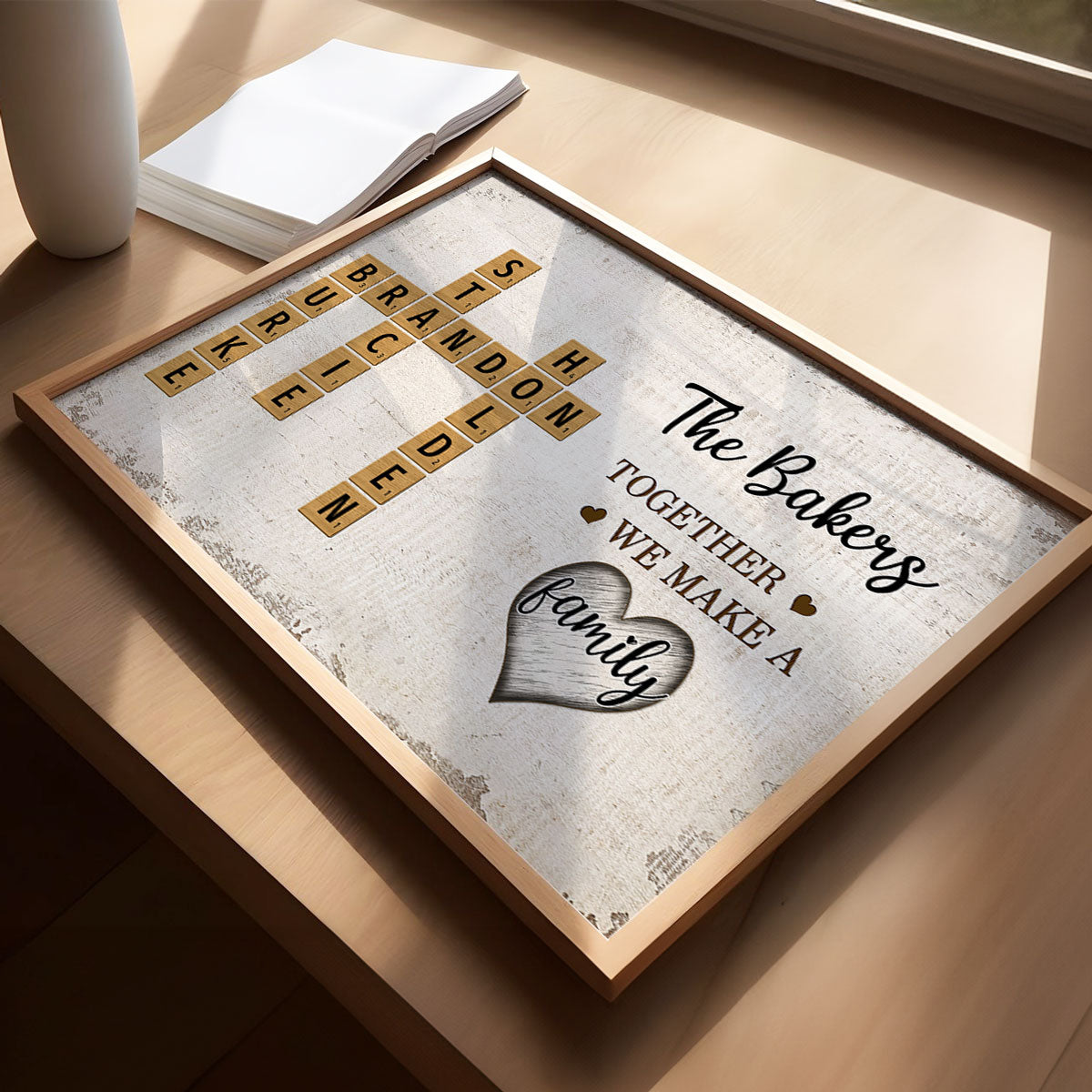 Family Whole Lot Of Love Crossword Puzzle Art - Personalized Poster - Unique & Meaningful Gift For Family