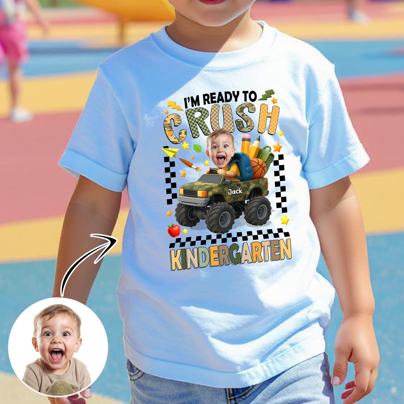 I'm Ready to Crush School Personalized Youth Shirt, Back to School from Pre-K to Fourth Grade for Boys
