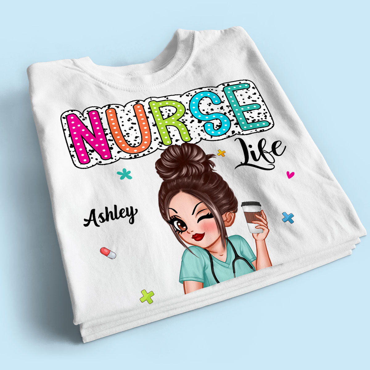 Nurse Life Dalmatian Dots Summer Personalized Shirt