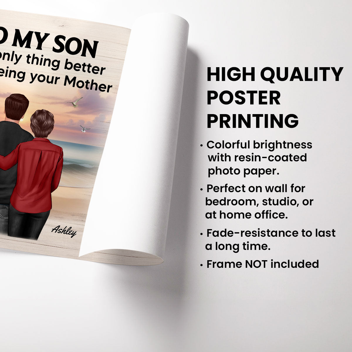 From Mom Dad To Son Watching You Be A Dad Beach Landscape Personalized Poster, Gift For Son