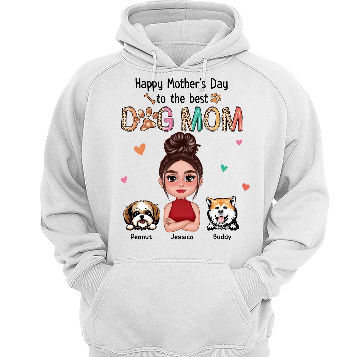 Happy Mother‘s Day To The Best Dog Mom Colorful Leopard Pattern Personalized Shirt