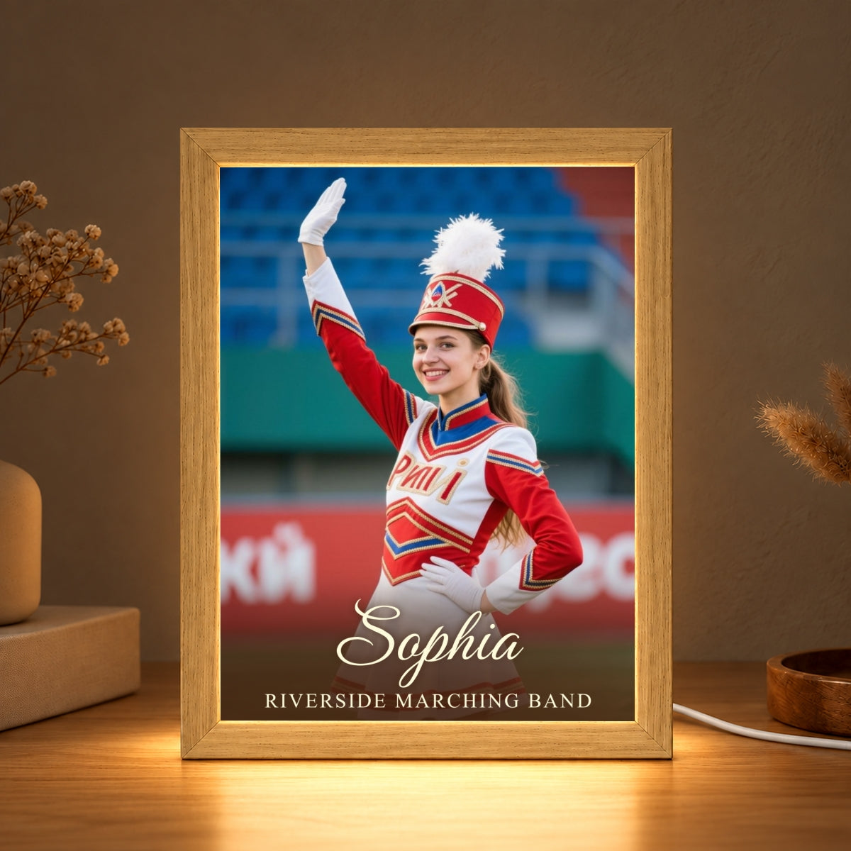Custom Marching Band Photo - Personalized Mirror Light Box - Christmas Gift for Daughter, Son, Grandkids