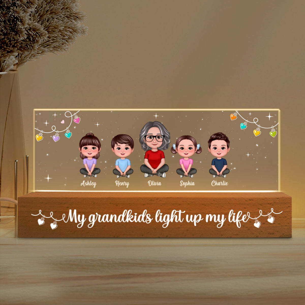 My Grandkids Light Up My Life Personalized Acrylic LED Night Light