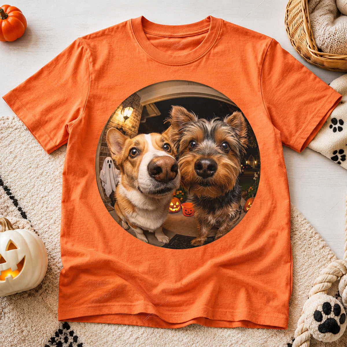 Funny Halloween Doorbell Pet Portrait From Photo - Personalized Shirt