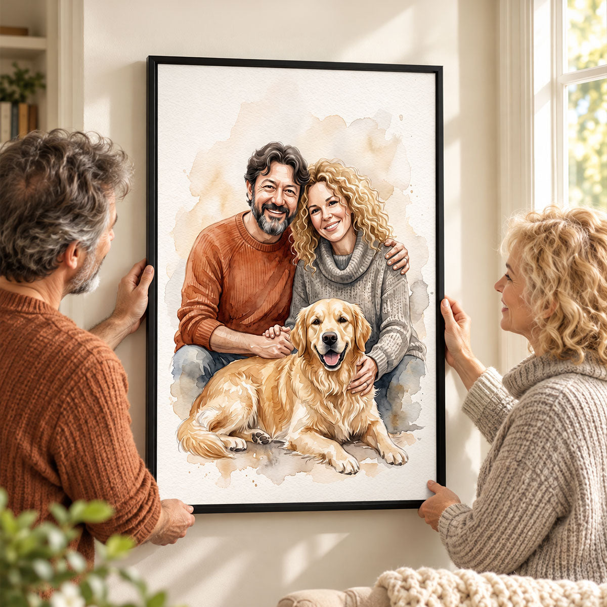 Add Deceased Pet to Photo, Merge Multiple Pictures - Personalized Poster - Custom Dog Cat Memorial Portrait, Sympathy Gift