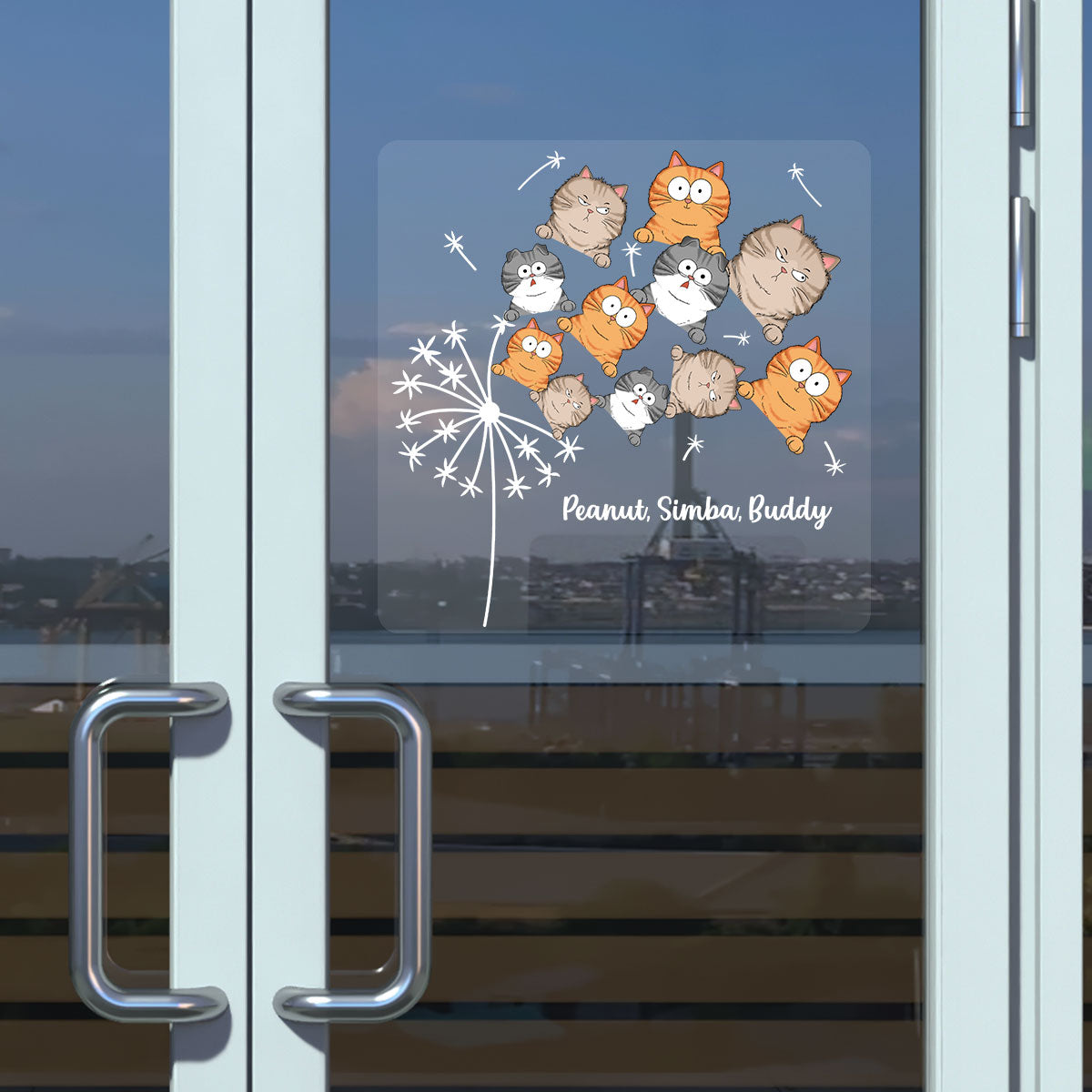 Dandelion Funny Cat Decor On Car Fridge Window Personalized Decal, Gift For Cat Lover