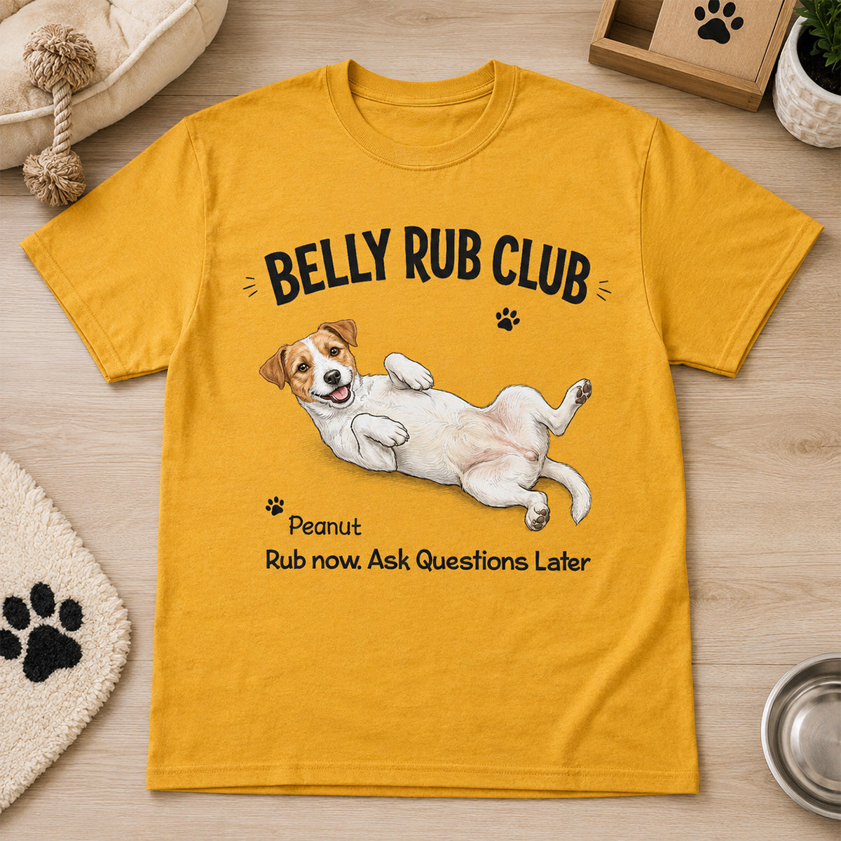 My Therapist Is Paid With Belly Rubs & Dog Treat Custom Dog Photo - Personalized Shirt - Funny Gift For Dog Lover