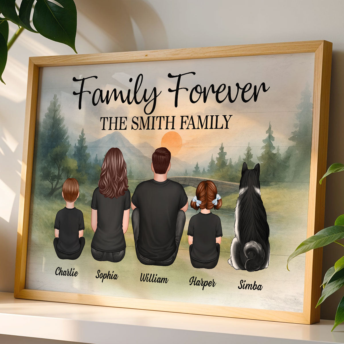 Mountain Landscape Family Forever Personalized Poster, Gift For Family, Dad, Mom