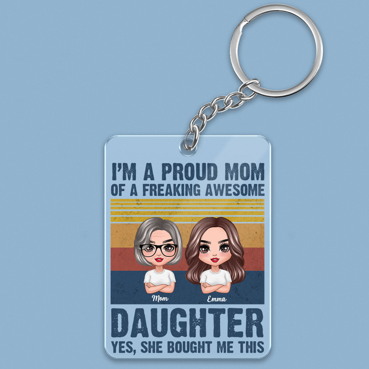 Proud Mom Dad Husband Wife Gift For Family Personalized Acrylic Keychain