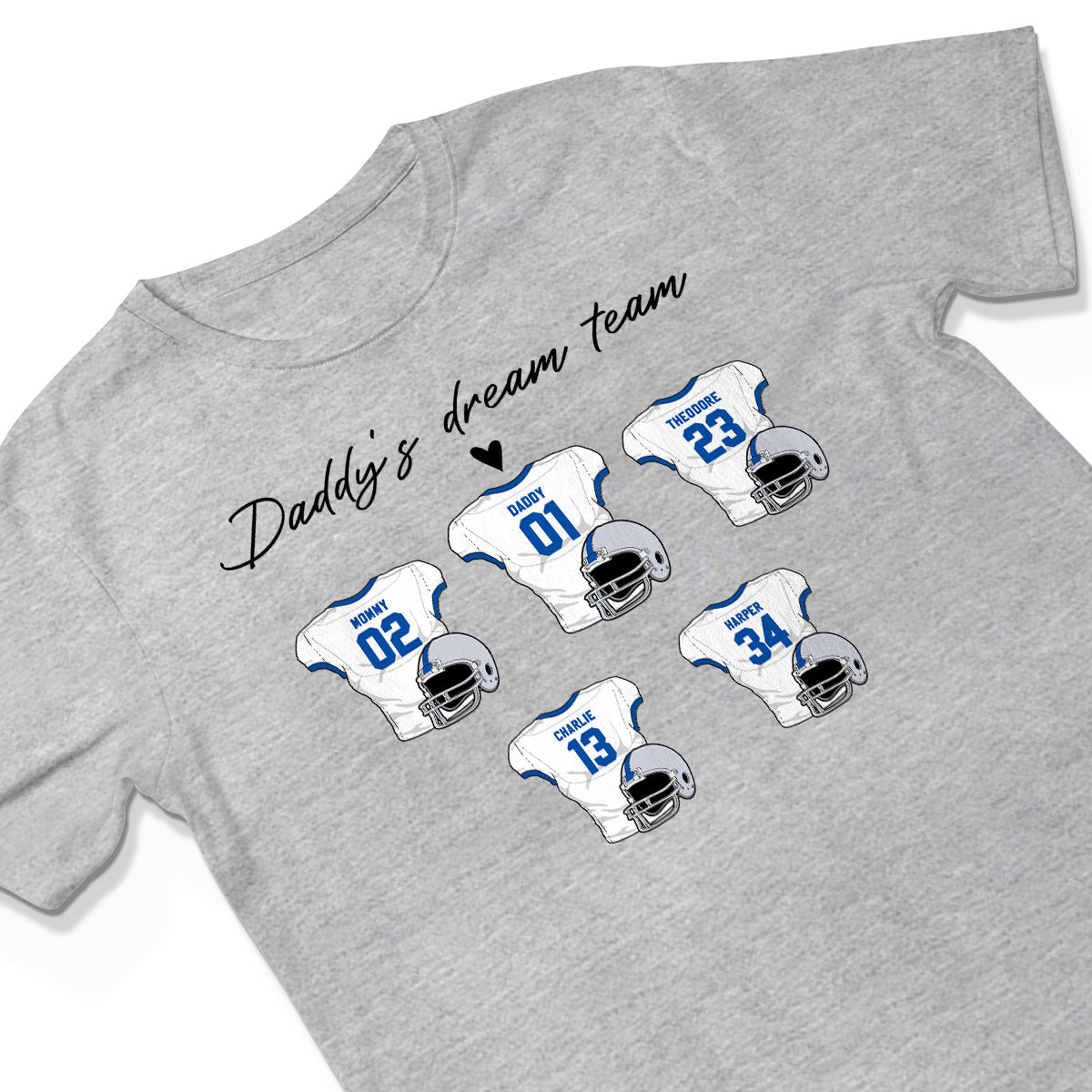 Daddy‘s Dream Team American Football Father‘s Day Gift For Dad Husband Personalized Shirt