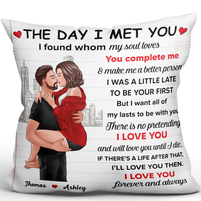 Love You Forever And Always Man Holding Woman Kissing Personalized Pillow