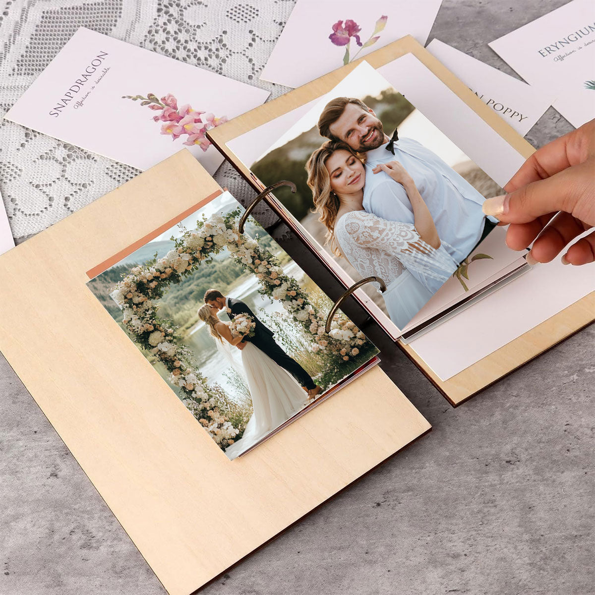 My Wonderful Memories Beautiful Floral Keepsake Personalized Card Keeper