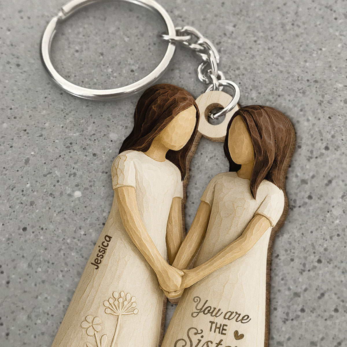 You Are The Sister I Got To Choose Personalized Wooden Keychain, Birthday Gift Friendship Gift for Besties, Best Friends