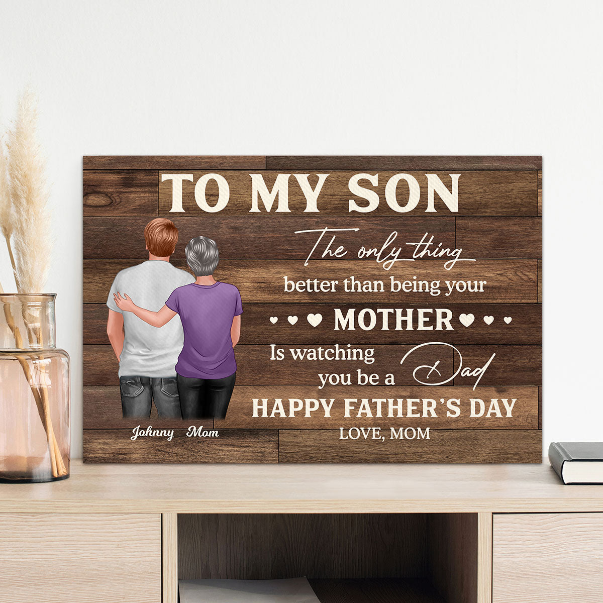 To My Son From Mom Happy Father's Day Personalized Canvas Prints