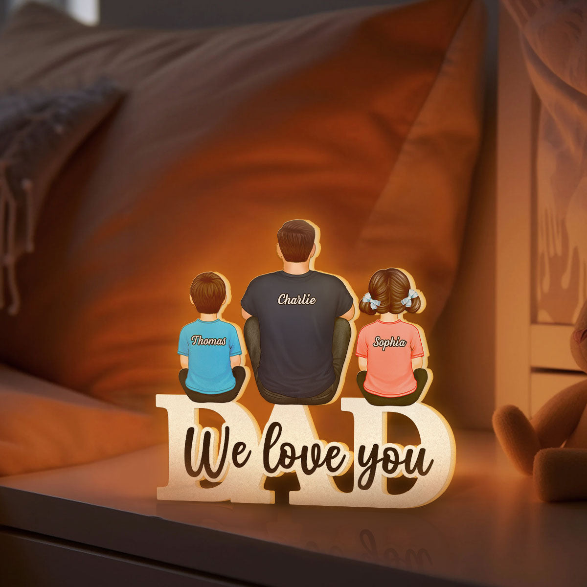 Dad We Love You Personalized Light Box, Gift For Dad