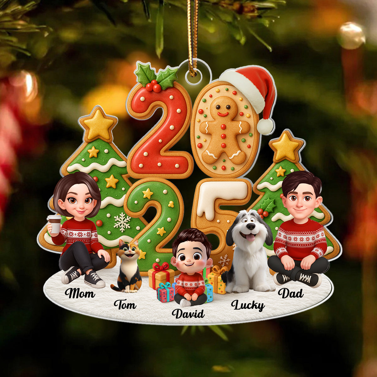 2025 Family Sitting - Personalized Acrylic Ornament - Christmas Gift for Family, for Her, for Him