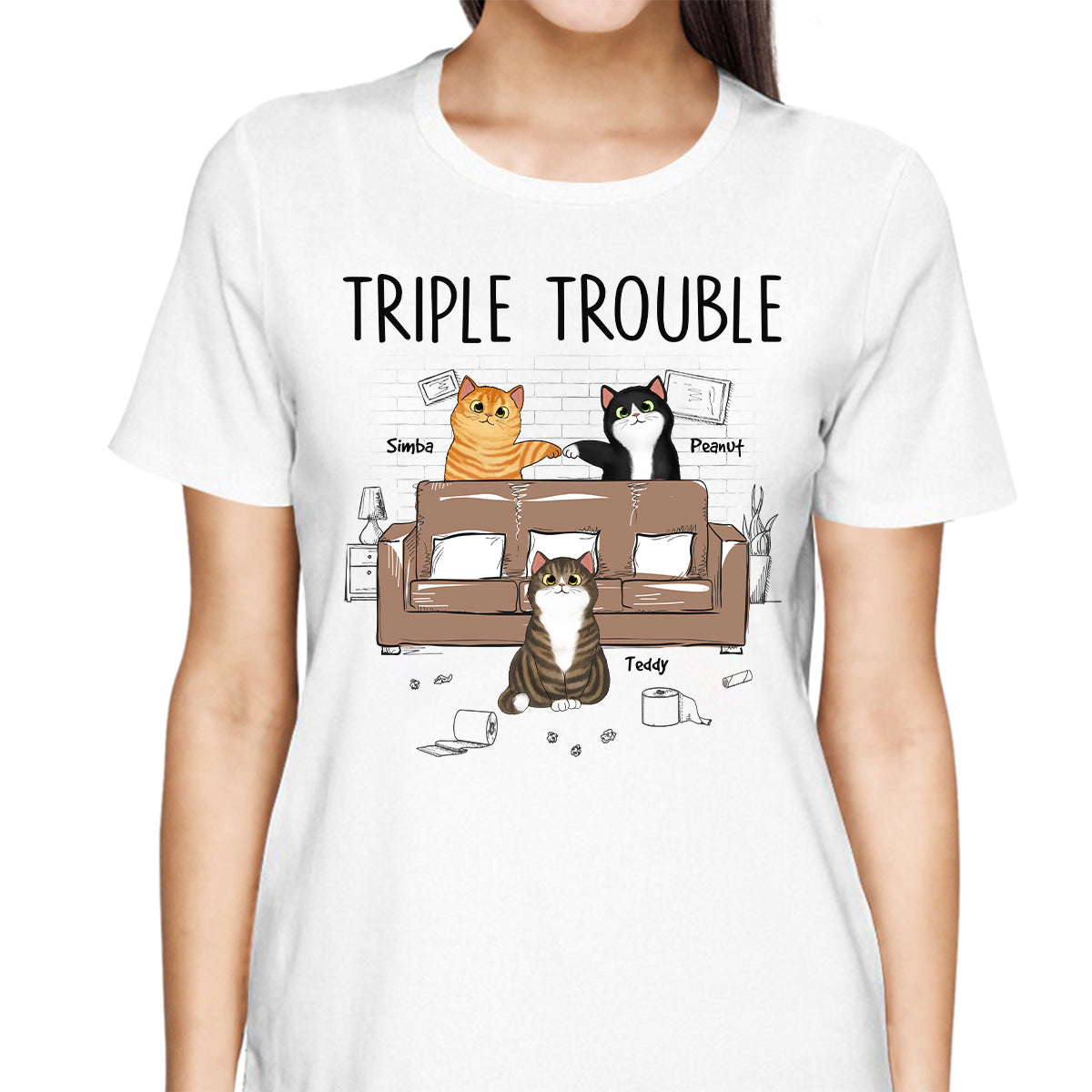 Naughty Flfuffy Cats Personalized Shirt