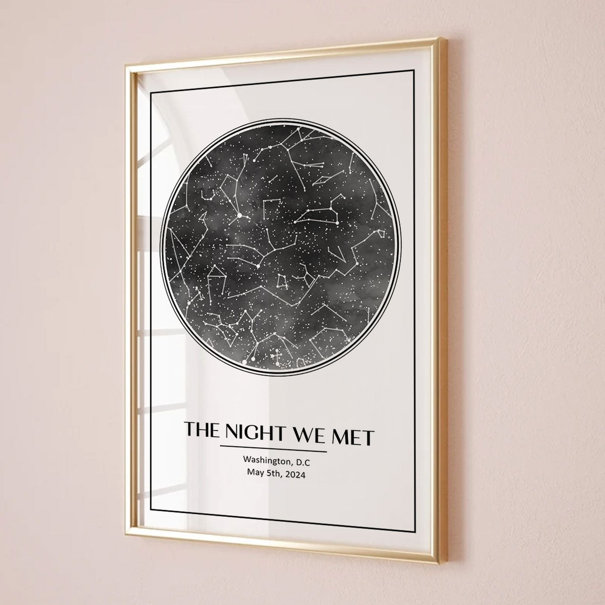 Custom Star Map Night Sky Poster to Capture the Precious Moment, The Night We Met Couple Anniversary Gift, Wedding Gift, Constellation Print, Real Astronomical Data