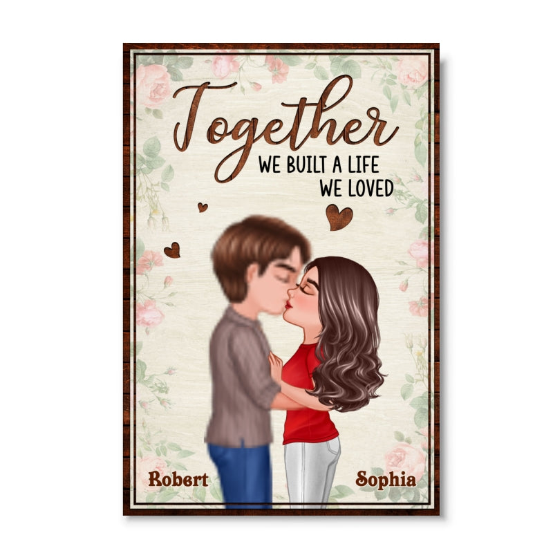 Doll Couple Kissing Together Since Rose Green Personalized Vertical Poster