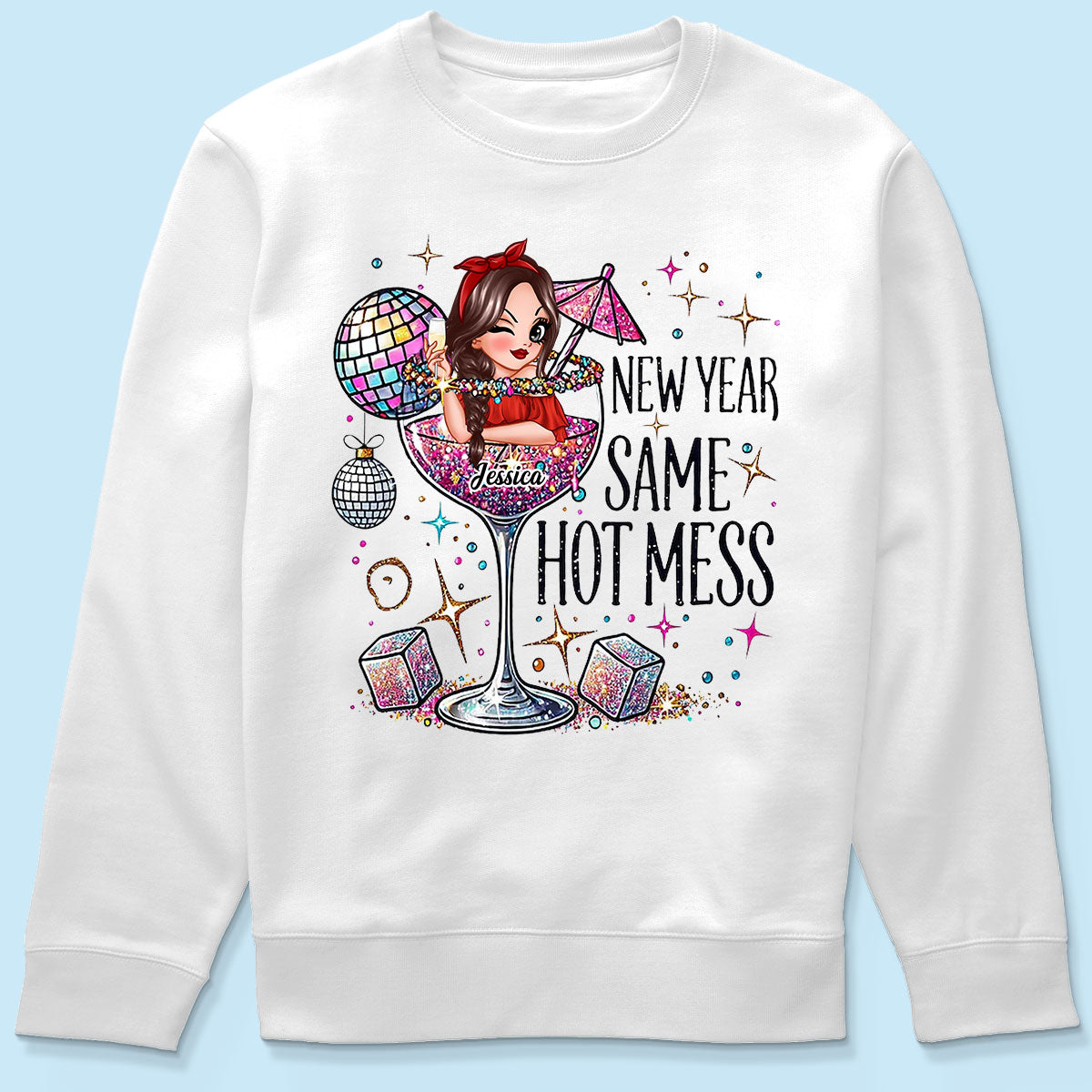 New Year Same Hot Mess, Alcohol New Year Party Adult Humor Personalized Shirt, New Year Gift for yourself