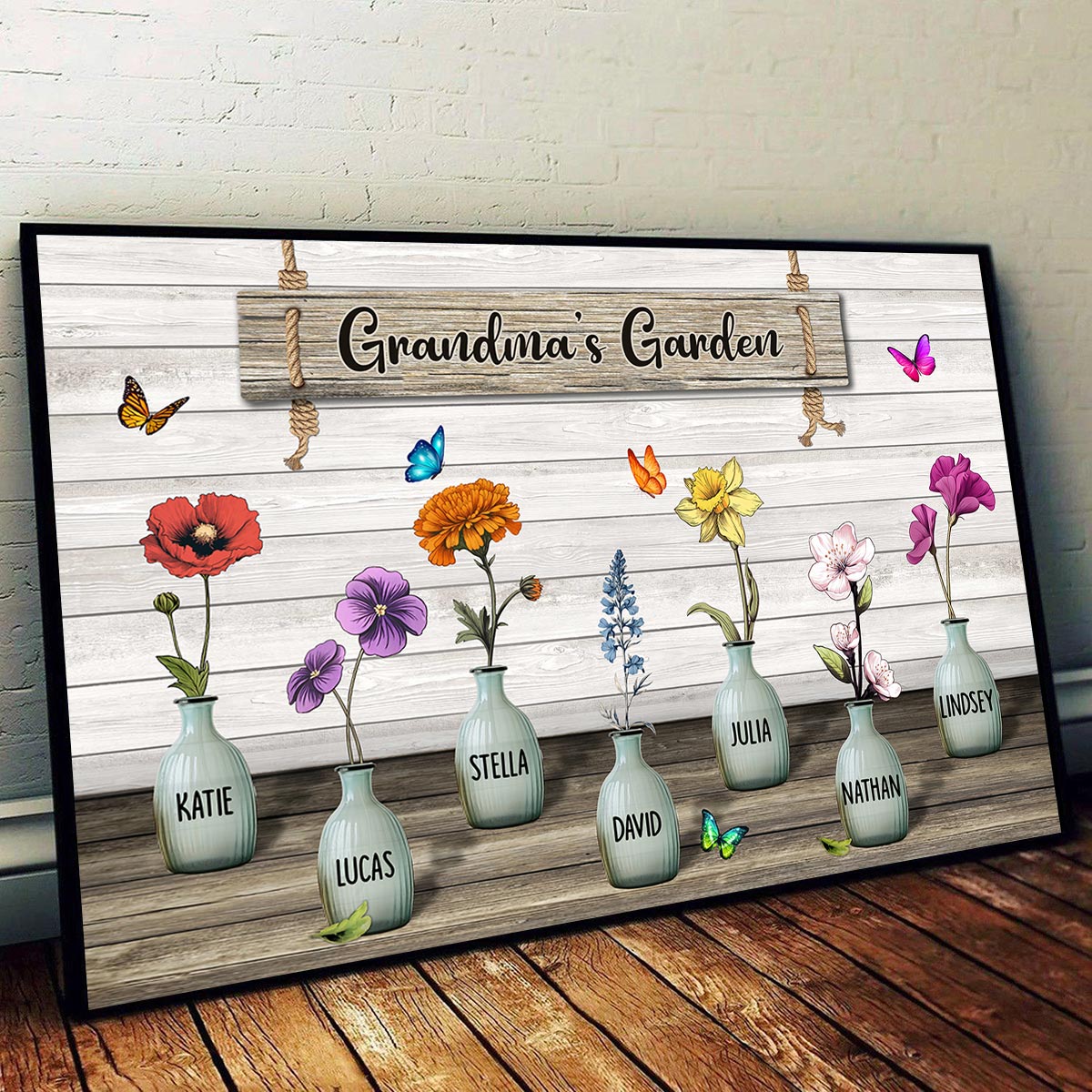 [FREE DELIVERY - Limited Time Offer] Custom Birth Month Flowers Poster, Gift For Grandma, Mom, Auntie