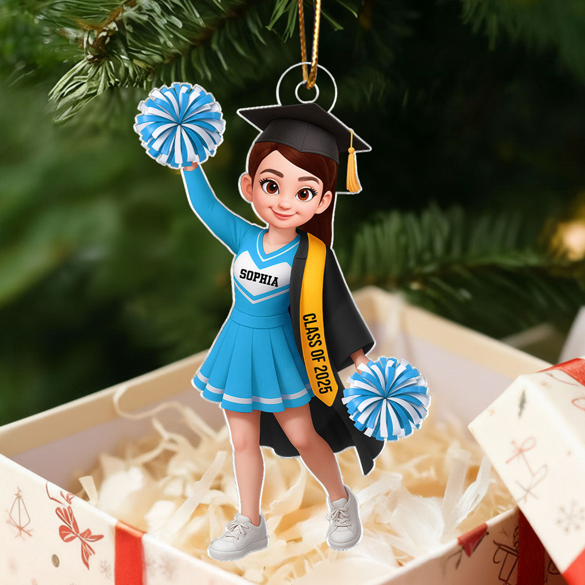Senior Cheerleader Graduation - Personalized Acrylic Ornament