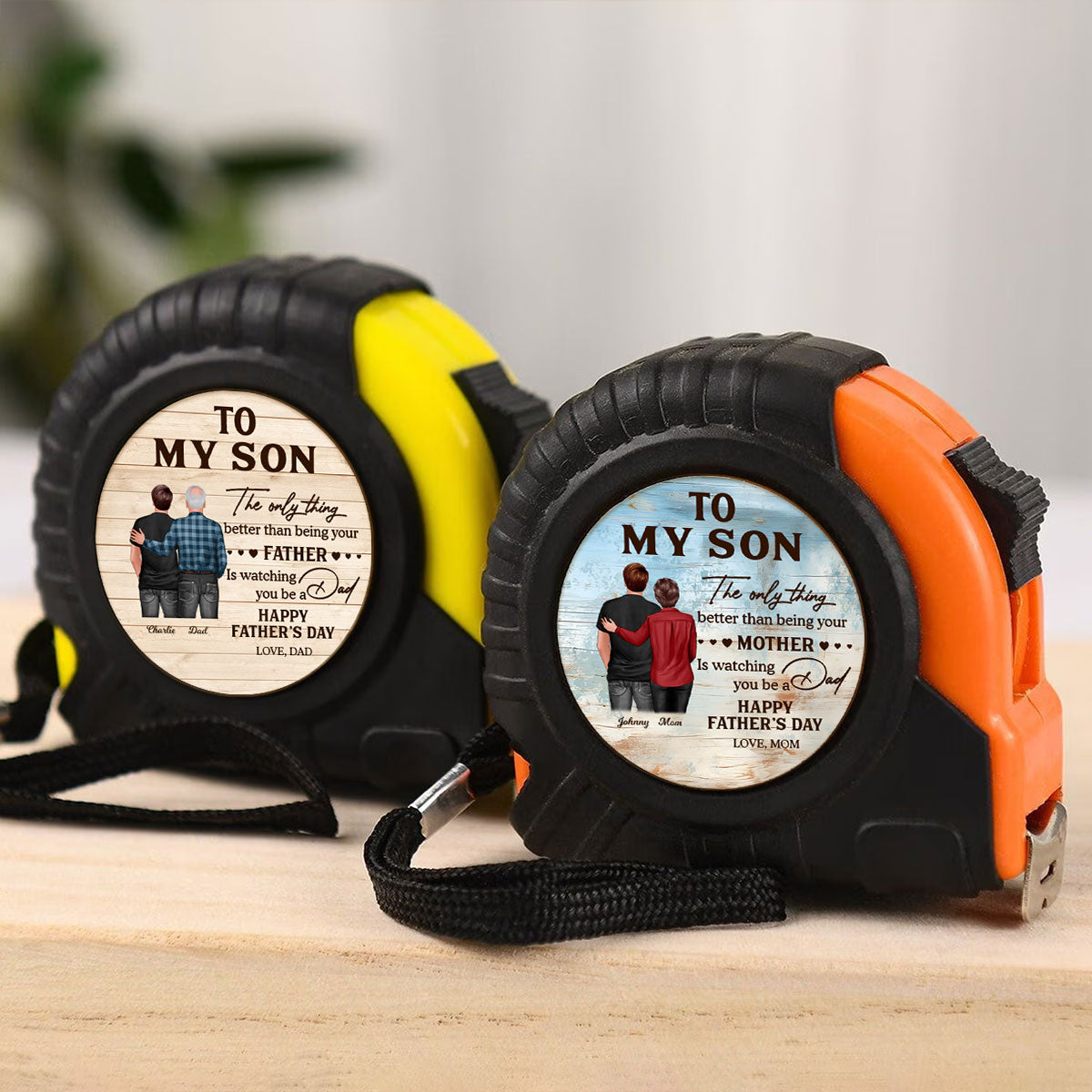 To My Son From Mom Happy Father's Day Personalized Tape Measure| Heartfelt Father's Day Gift For Son