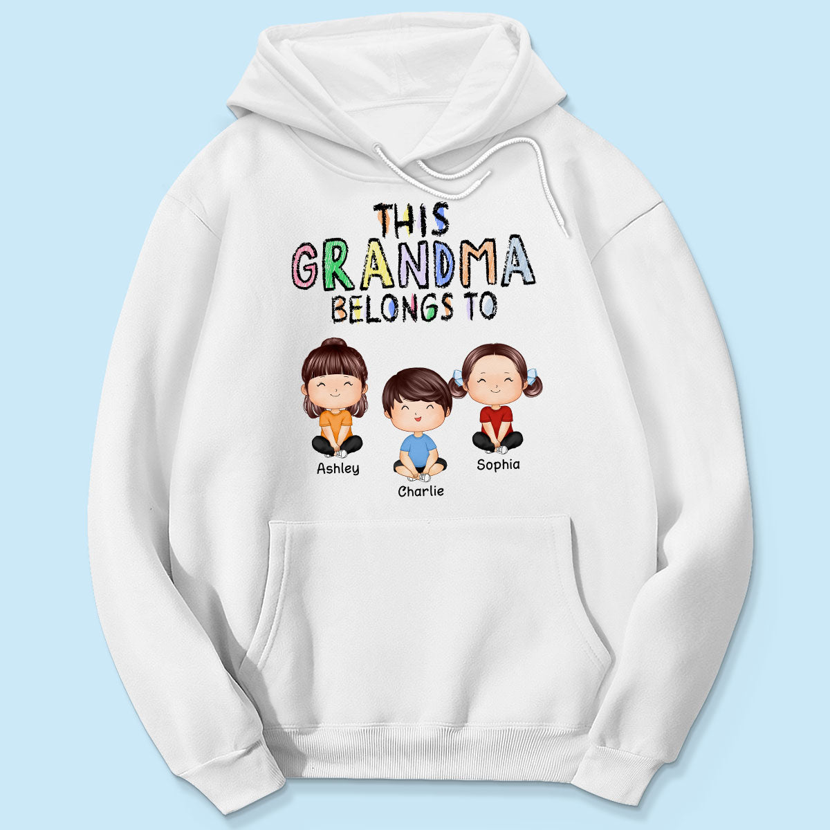 This Grandma Belongs To Grandkids Crayon Personalized Shirt