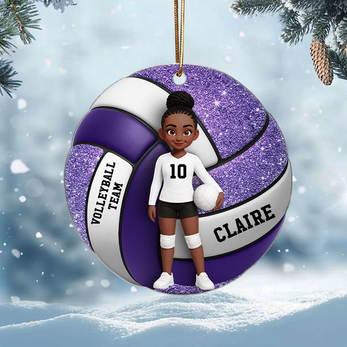 Volleyball Boy & Girl 3D Effect - Personalized Acrylic Ornament