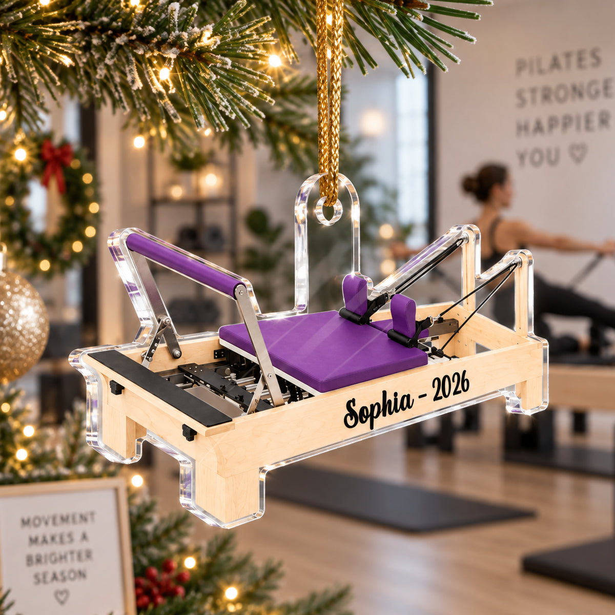 Pilates Equipment Core Studio Machine Set - Personalized Acrylic Ornament - Custom Christmas Gift for Pilates Lovers