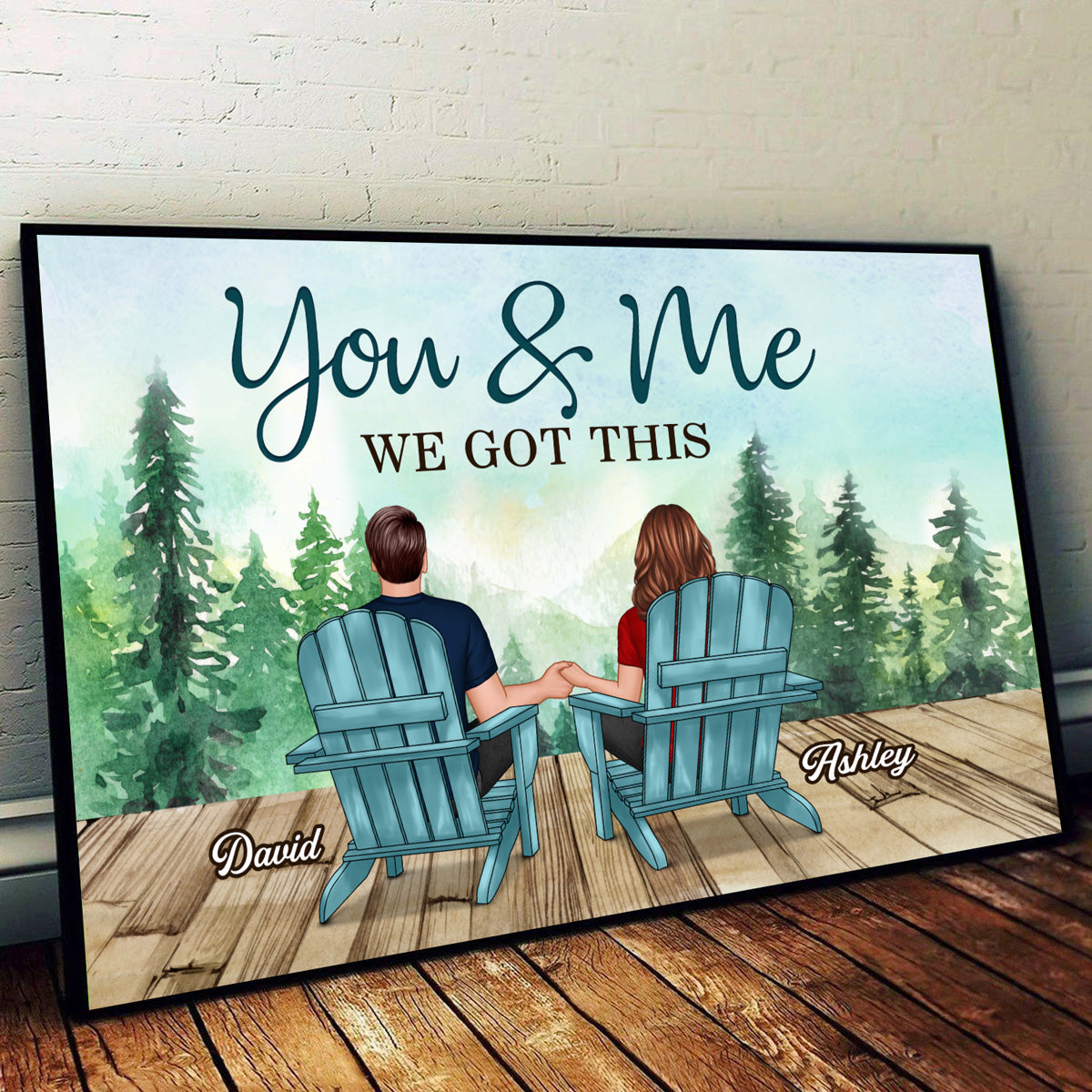 Forest Landscape Back View Couple You & Me We Got This Personalized Horizontal Poster