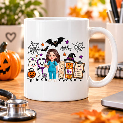 Halloween Cute Nurse Things - Personalized Mug - Halloween Mug For Nurse