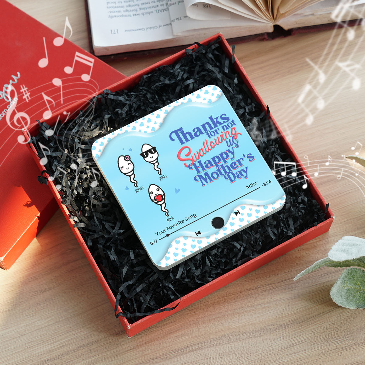 Thanks for not Swallowing Me Personalized Music Fridge Magnet, Funny Gift for Mom, Gift for her