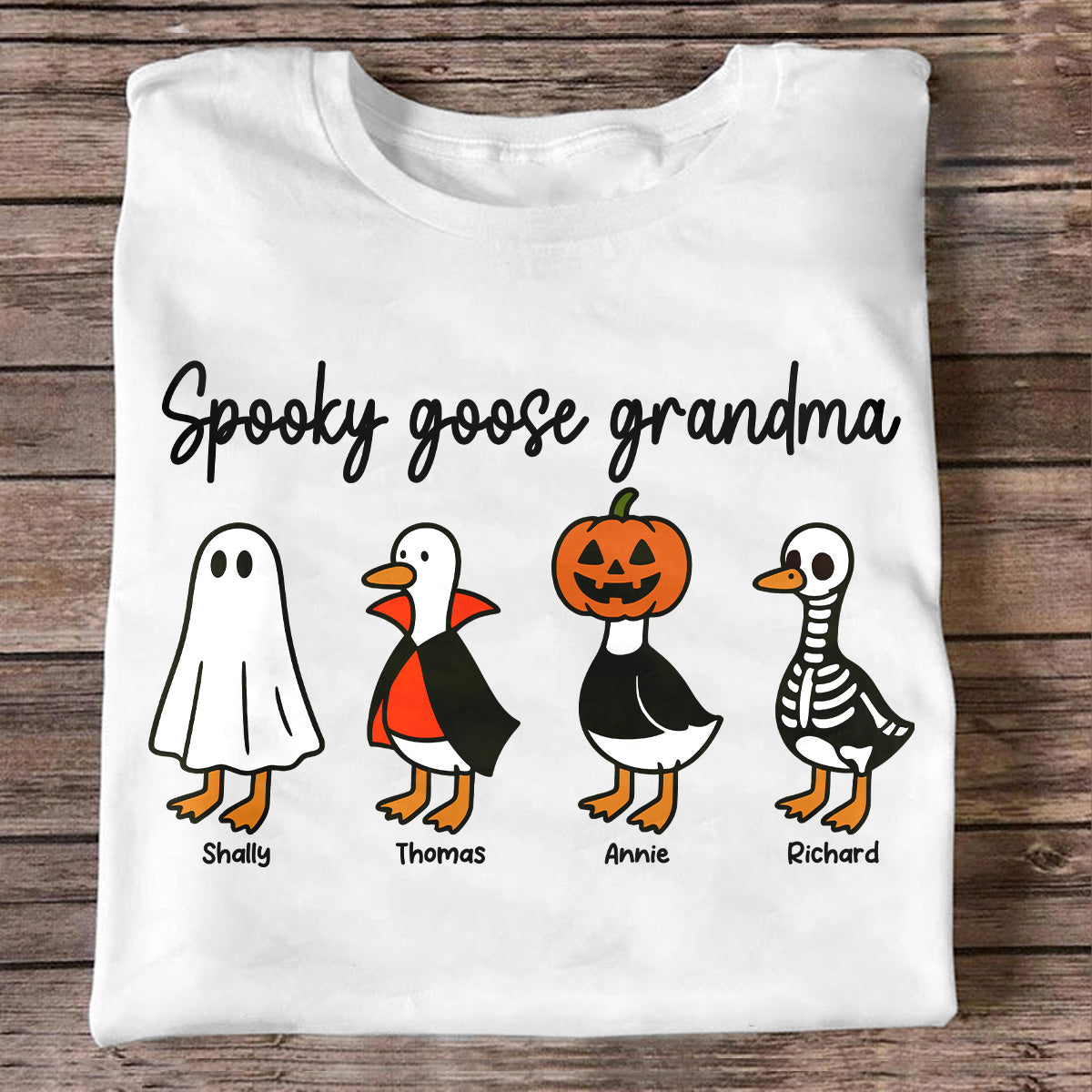 Halloween Funny Cute Spooky Goose Grandma Personalized Shirt