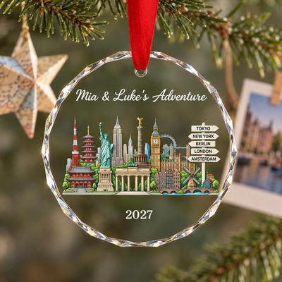 The Places You've Been Landmarks - Personalized Glass Ornament - Traveling Destination Keepsake, Christmas Gift For Traveling Lovers