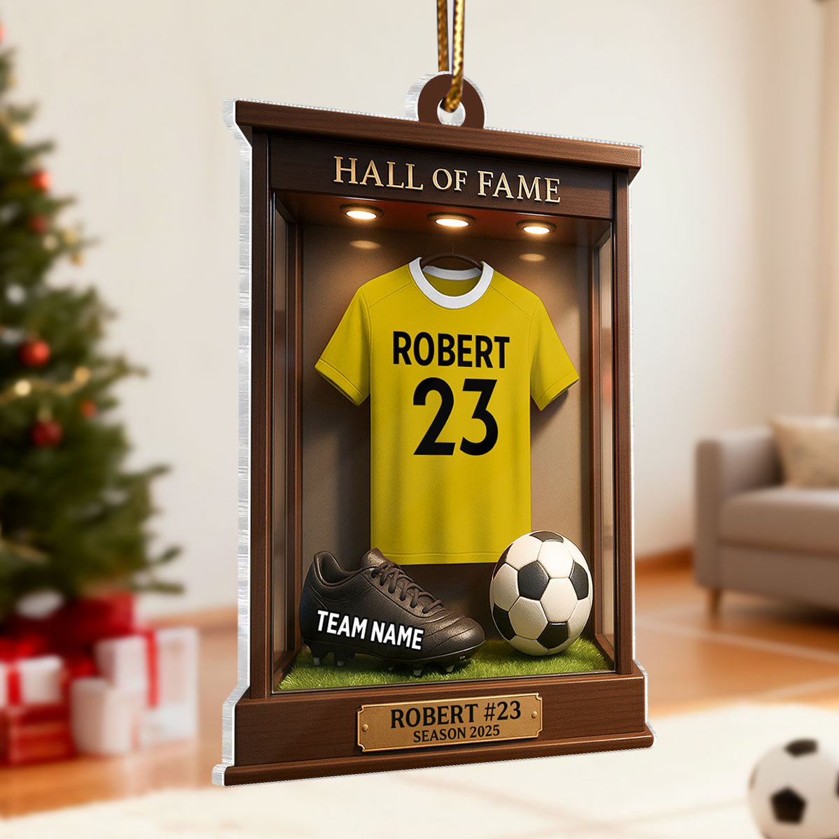 Soccer Jersey Hall of Fame - Personalized Acrylic Ornament - Christmas Gift for Sons, Grandsons, Boyfriends